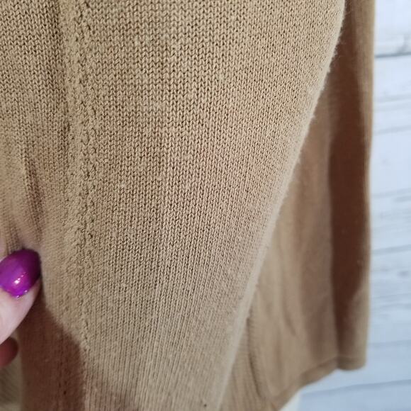 August Silk Cardigan sweater Cascade Open front Brown Size Women's Large - Picture 7 of 9